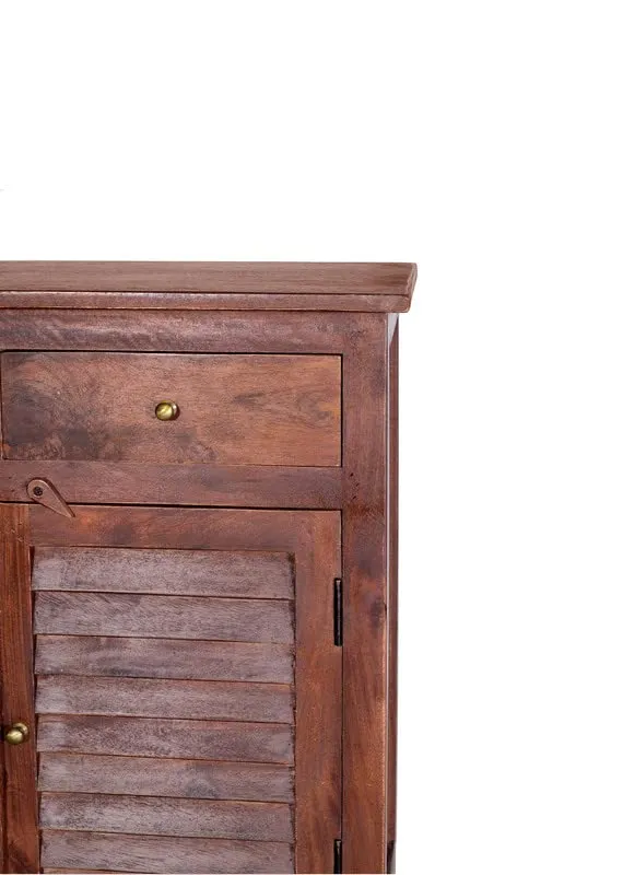 Kraft Bazaar Solid Wood Sideboard and Cabinet | Sideboard Cabinet with 2 Drawers | Cabinet for Living Room | Crockery Cabinet | Kitchen Cabinet | Wlanut Finish Mango Wood