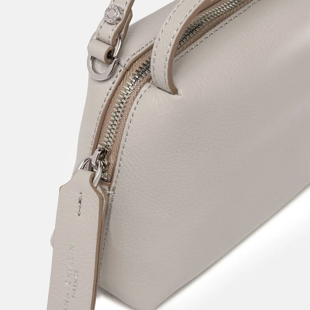 Lamb Grey Leather Small Alifa Bag