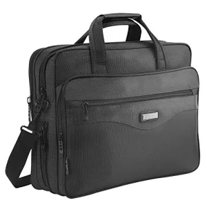 Laptop Bag 15.6 inch, Mens Laptop Briefcase, Expandable Carry on Computer Case, Business Office Attache, Zokaliy Lightweight Water Resistant Shoulder Messenger Bag for MacBook Acer HP Dell, Black