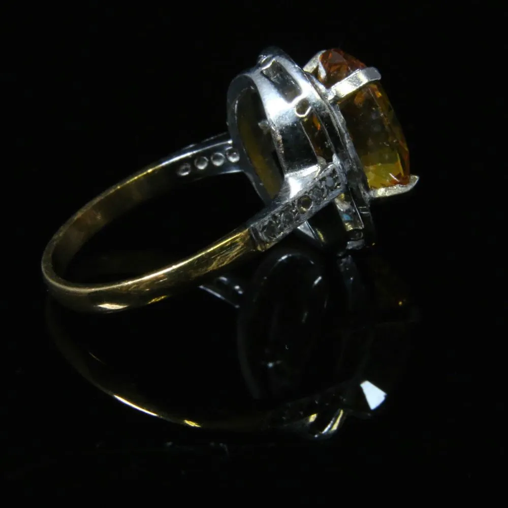 Large Yellow Sapphire & Paste Cluster Ring