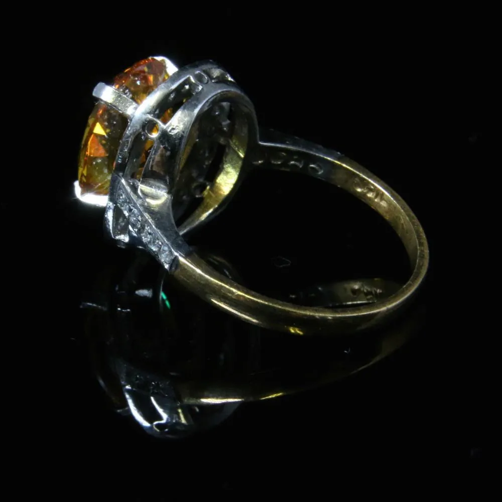 Large Yellow Sapphire & Paste Cluster Ring