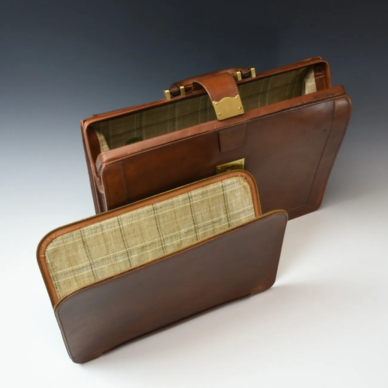Leather 'A' Frame Briefcase