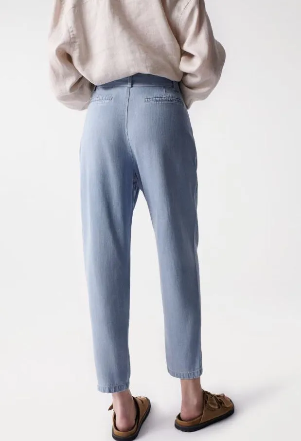 Light Denim trousers with Belt