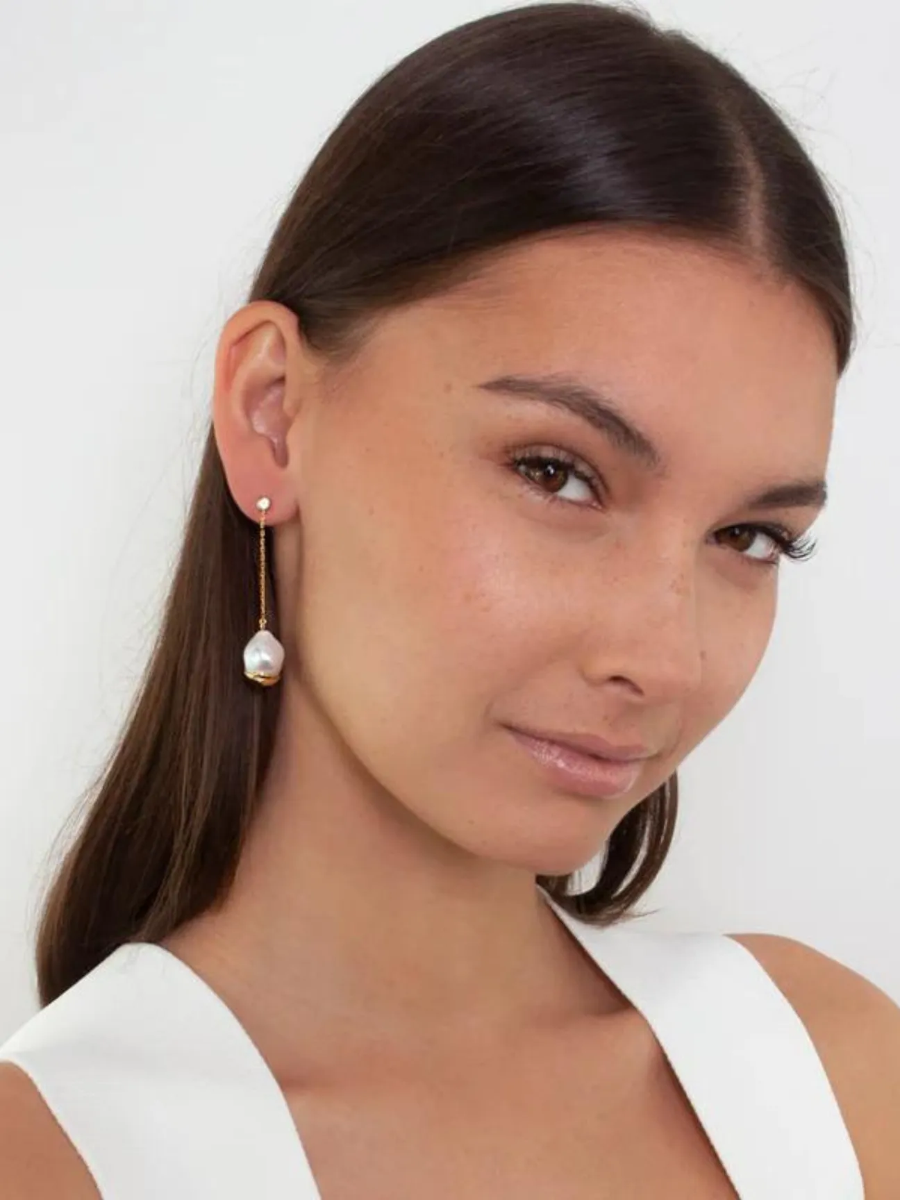 Marine Pearl Chain Earrings
