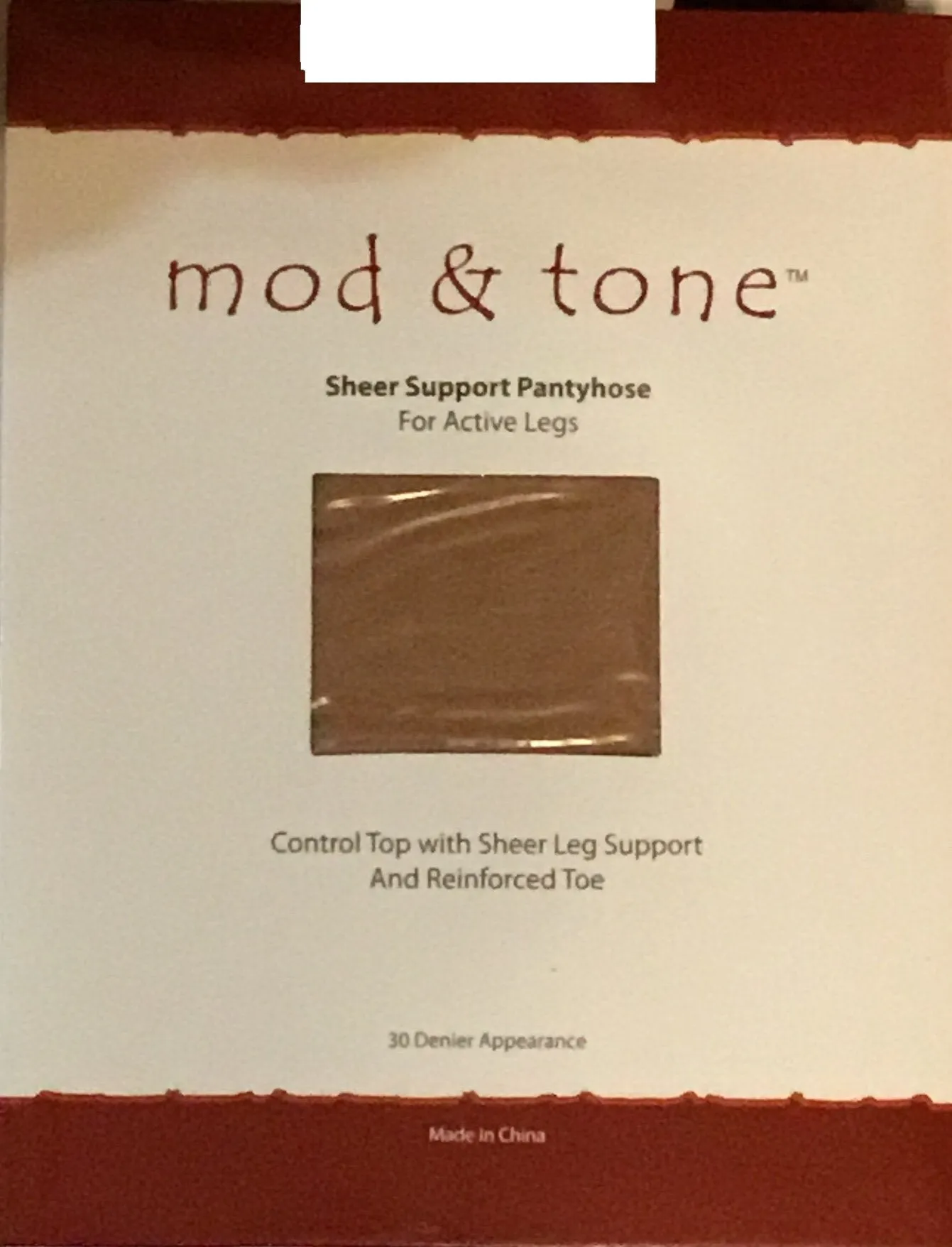 Mod & Tone Sheer Support Pantyhose 30 Denier-3020