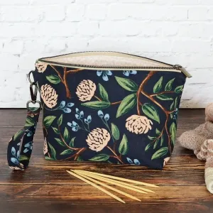 Peony Canvas Project Bag with Removable Strap