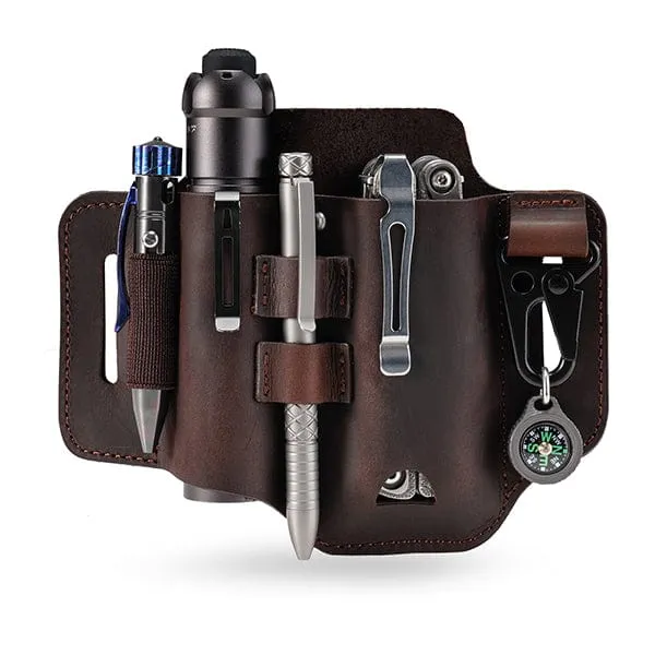 PJ35 Multitool Sheath for Belt, Leather EDC Pocket Organizer