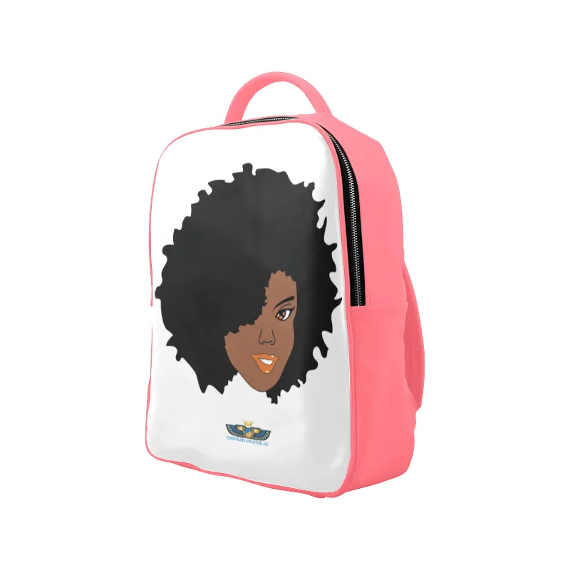 Plush Afro Diva Leather Bookbag