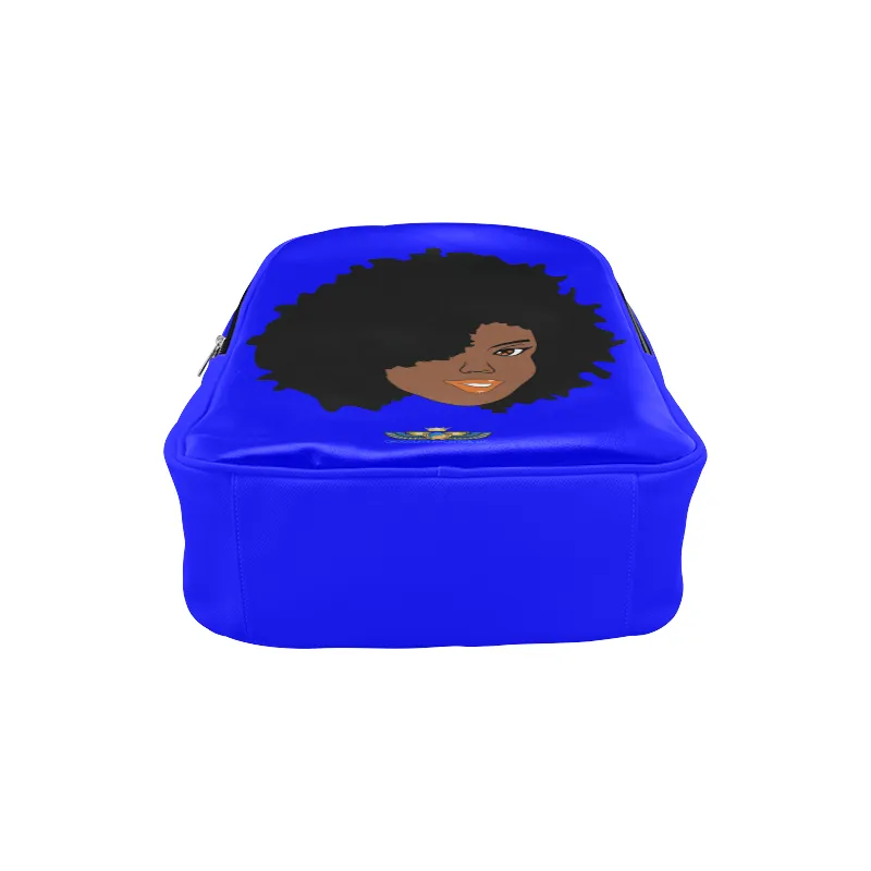 Plush Afro Diva Leather Bookbag