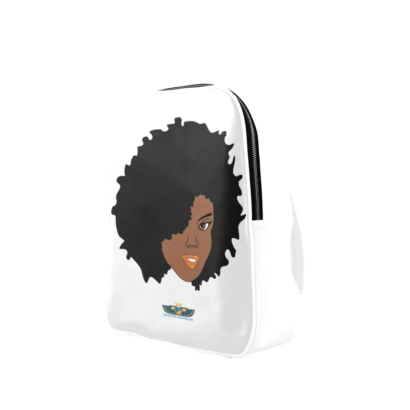 Plush Afro Diva Leather Bookbag