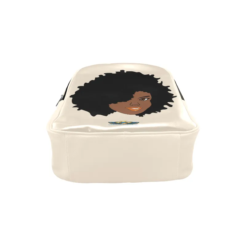 Plush Afro Diva Leather Bookbag