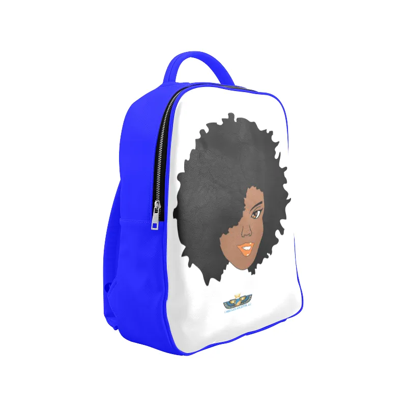 Plush Afro Diva Leather Bookbag
