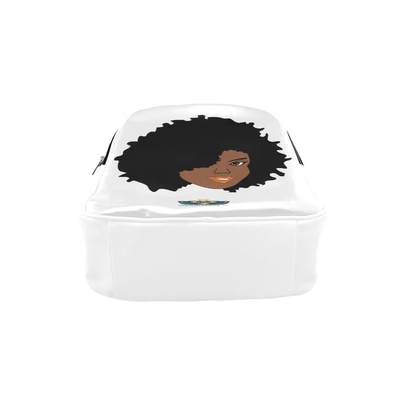 Plush Afro Diva Leather Bookbag