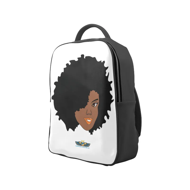 Plush Afro Diva Leather Bookbag