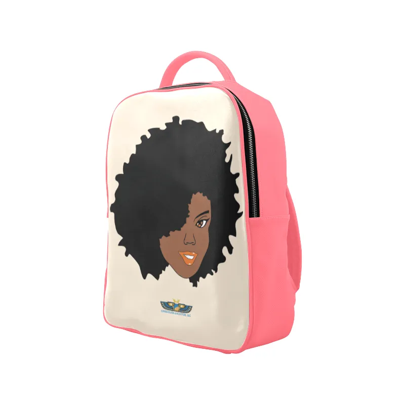 Plush Afro Diva Leather Bookbag