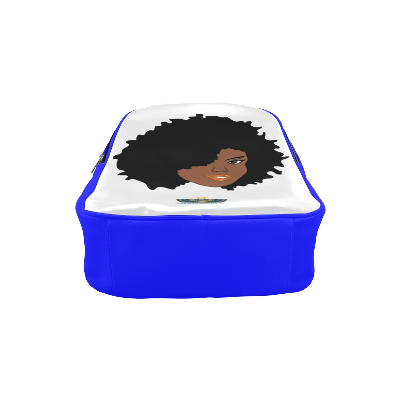 Plush Afro Diva Leather Bookbag