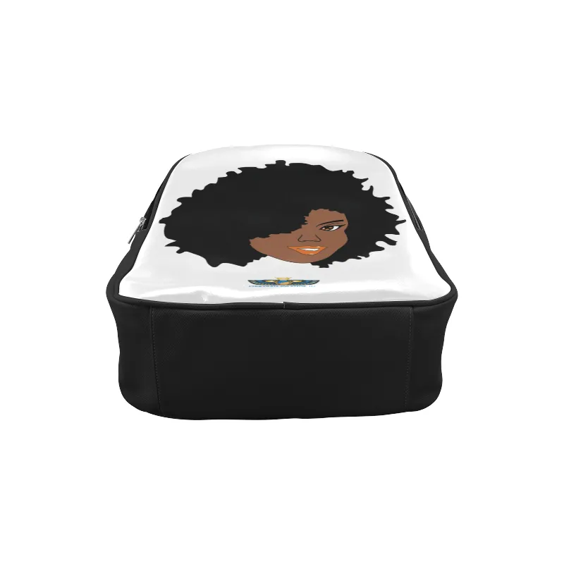 Plush Afro Diva Leather Bookbag