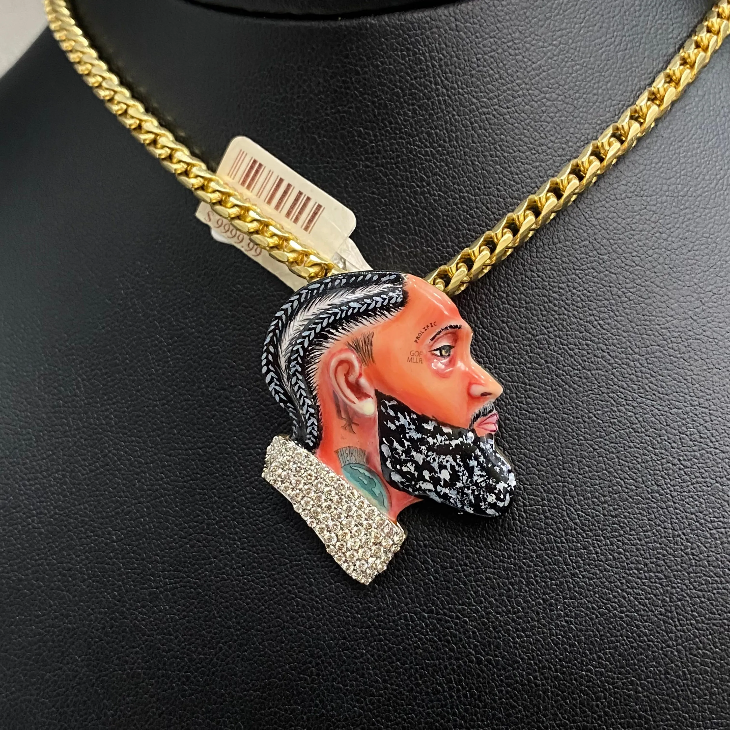 Rapper Pendant 10K Yellow Gold With Diamond 1ct / 11.7gr