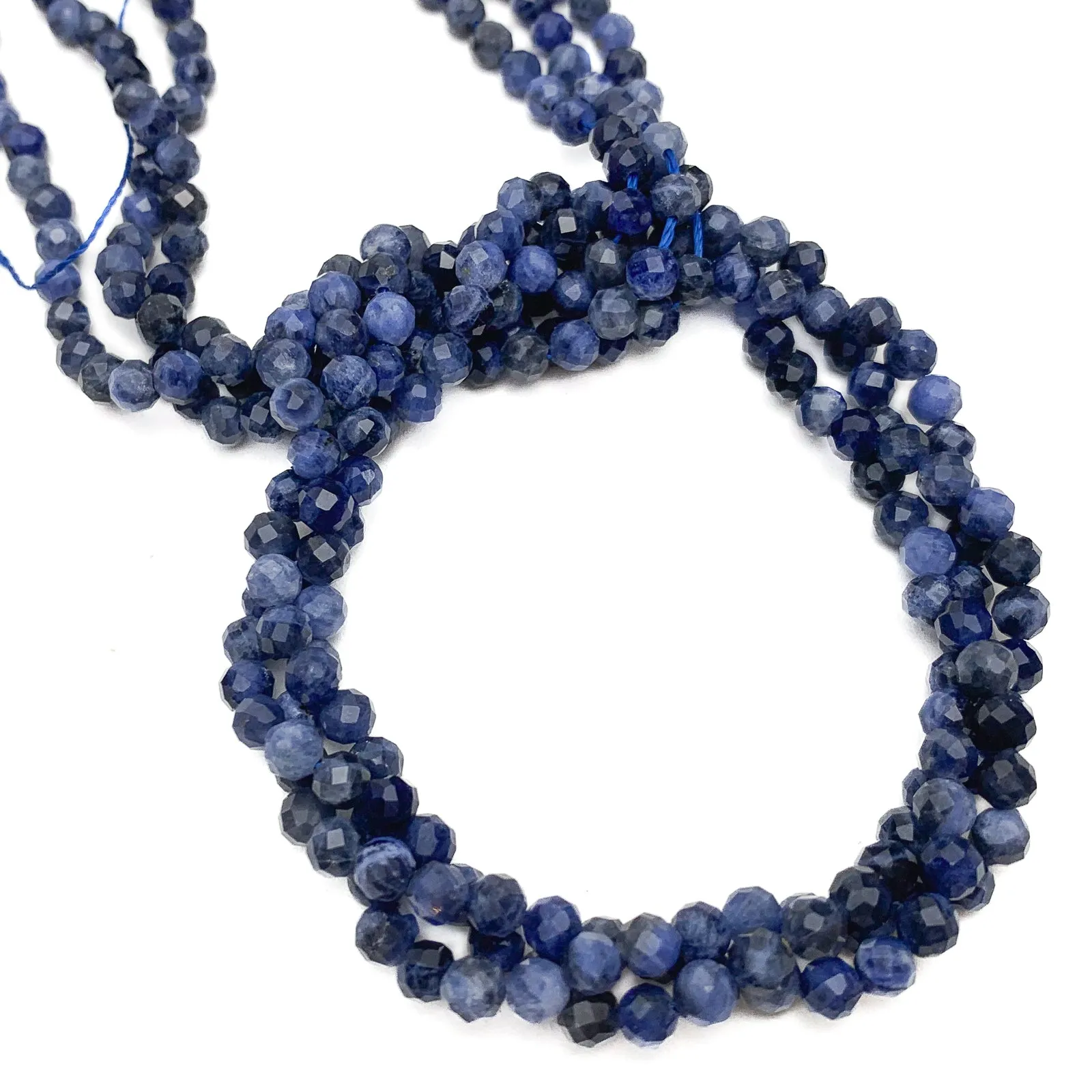 Sodalite 4.5mm Faceted Rounds Bead Strand