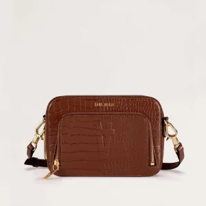 Sojourn Crossbody - Mahogany Croco