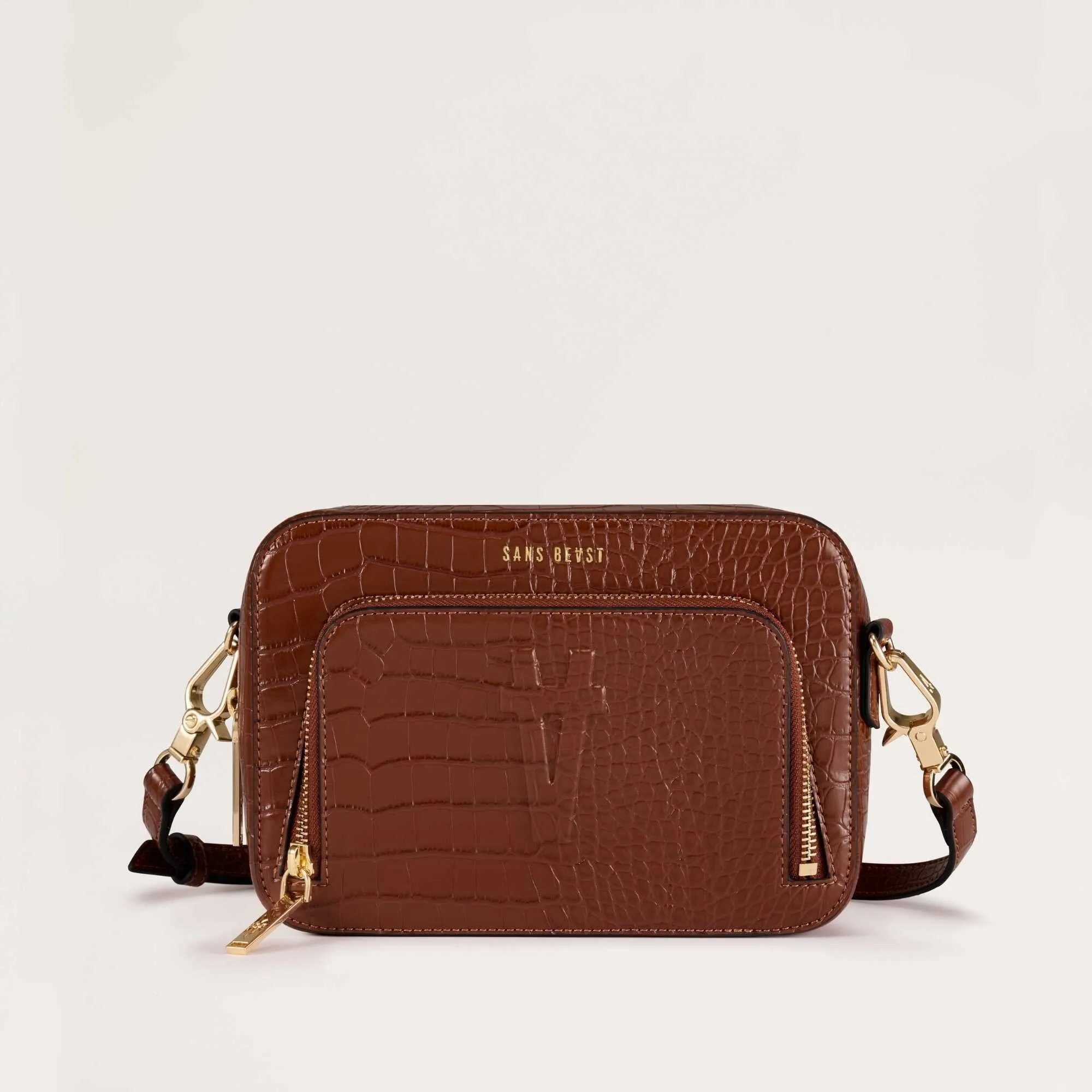 Sojourn Crossbody - Mahogany Croco