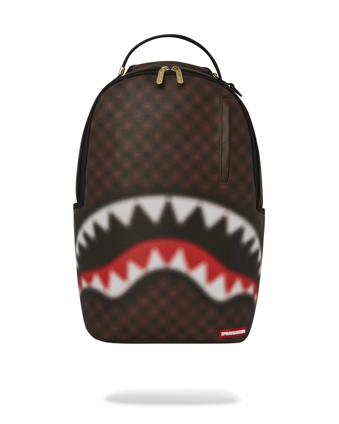 Sprayground Sharks in Paris Blur Effect Backpack - Brown / Red / White