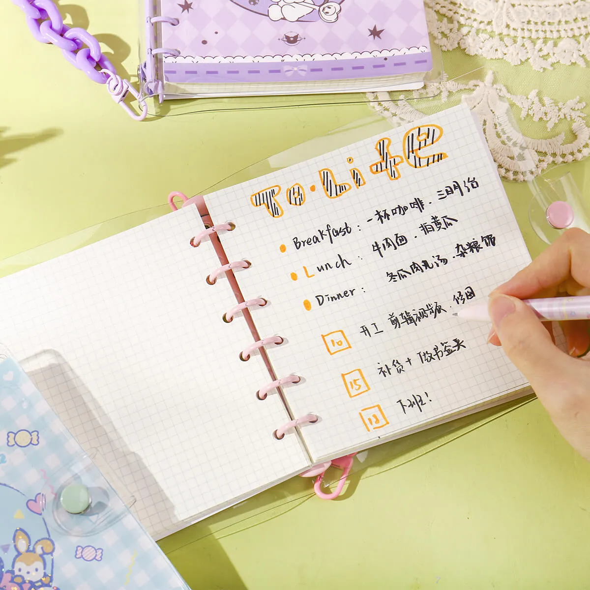 Square Sanrio Graphic Binder Loose Leaf Journal