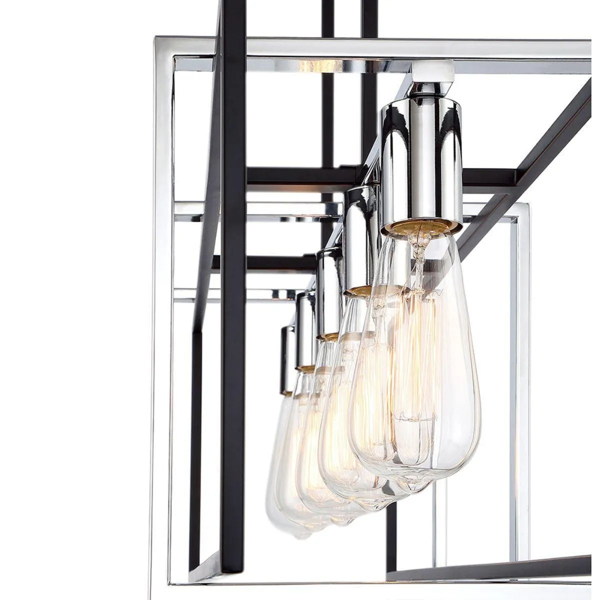Stafford 32 in. 5 Lights Chandelier Chrome & Black finish