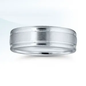 Sterling Silver Grooved Band