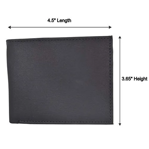 Swiss Marshall RFID Blocking Men's Vegan Leather 2 ID Windows Bifold Wallet