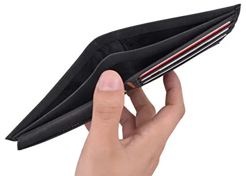 Swiss Marshall RFID Blocking Men's Vegan Leather 2 ID Windows Bifold Wallet