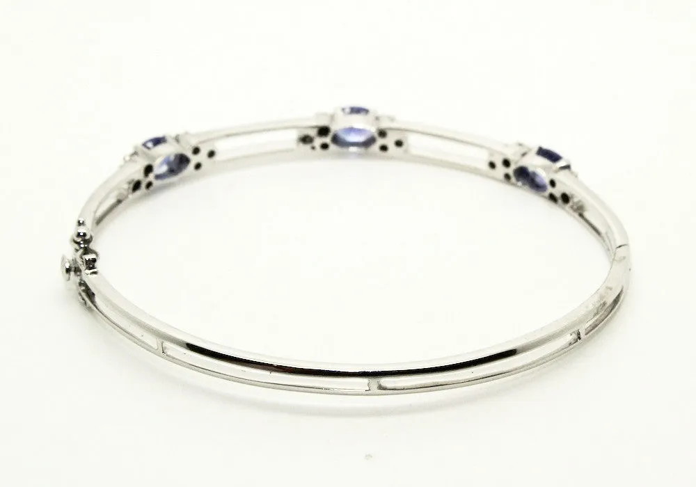 Tanzanite And Diamond Space  Bangle /Item code :BNG 6