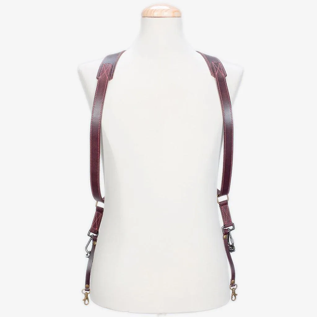 Tokyo #702 - Brown & Red dual leather camera strap