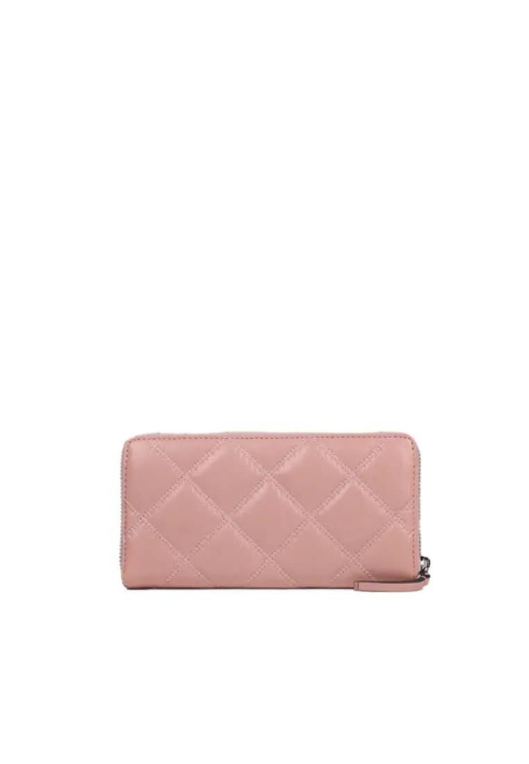 Tory Burch Willa Continental Wallet Glazed Zip In Rose Sachet 160774