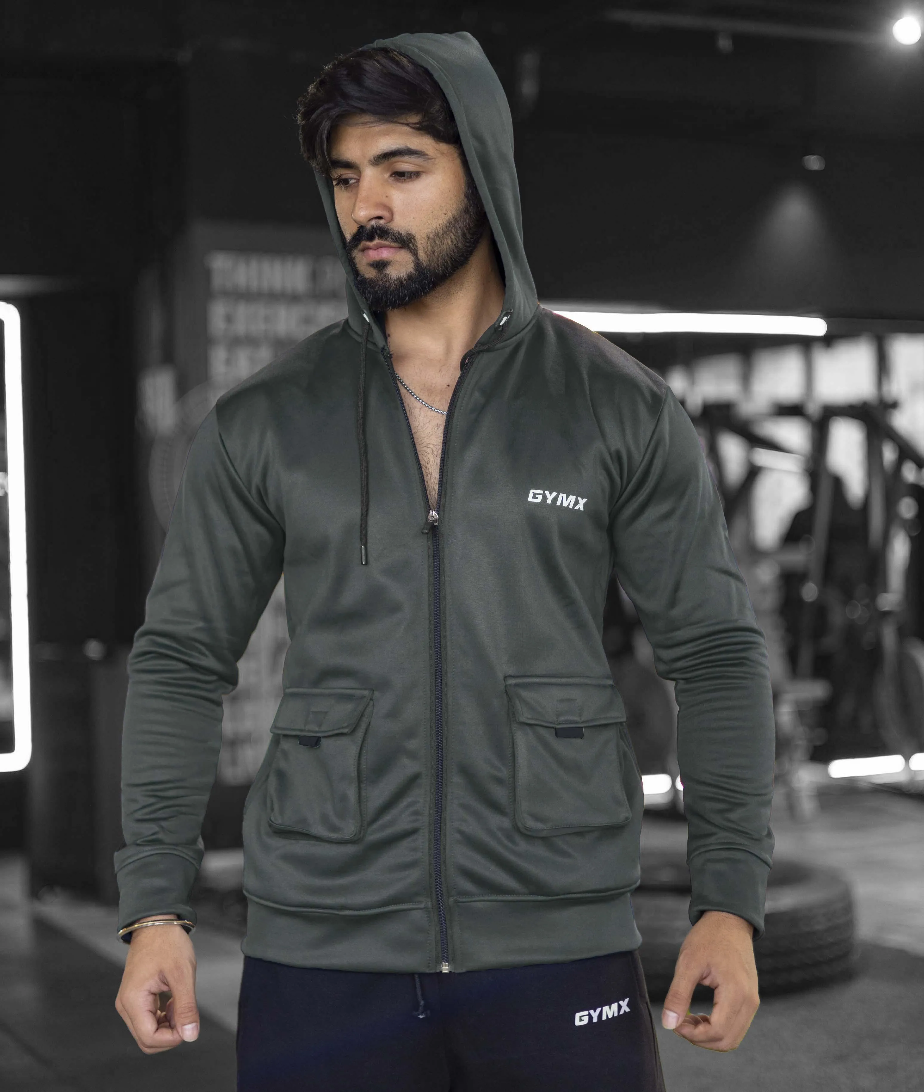 Ultimate Cargo Hoodie: Greenish Grey (4 Pockets)