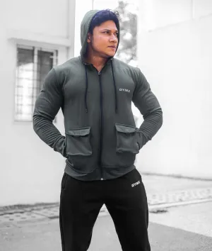 Ultimate Cargo Hoodie: Greenish Grey (4 Pockets)