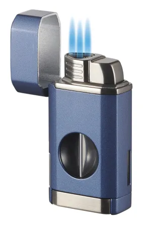 Visol Diablo Triple Torch Flame Lighter w/ Spring V Cutter - Navy Blue