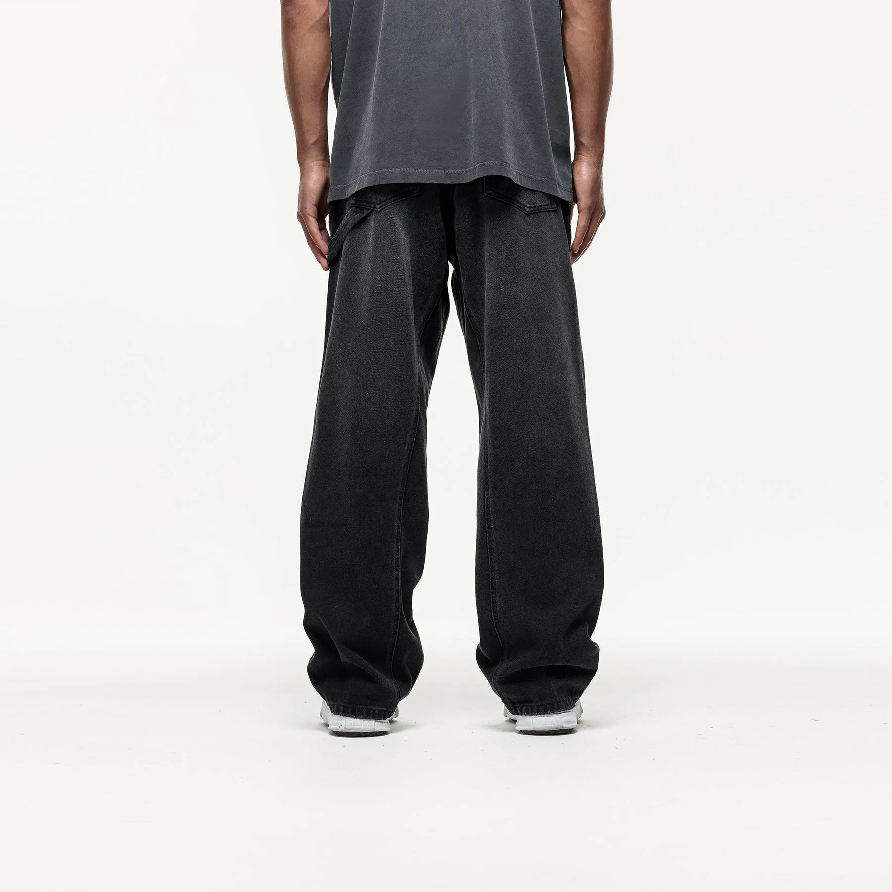 Washed Black Traipes Denim Jean