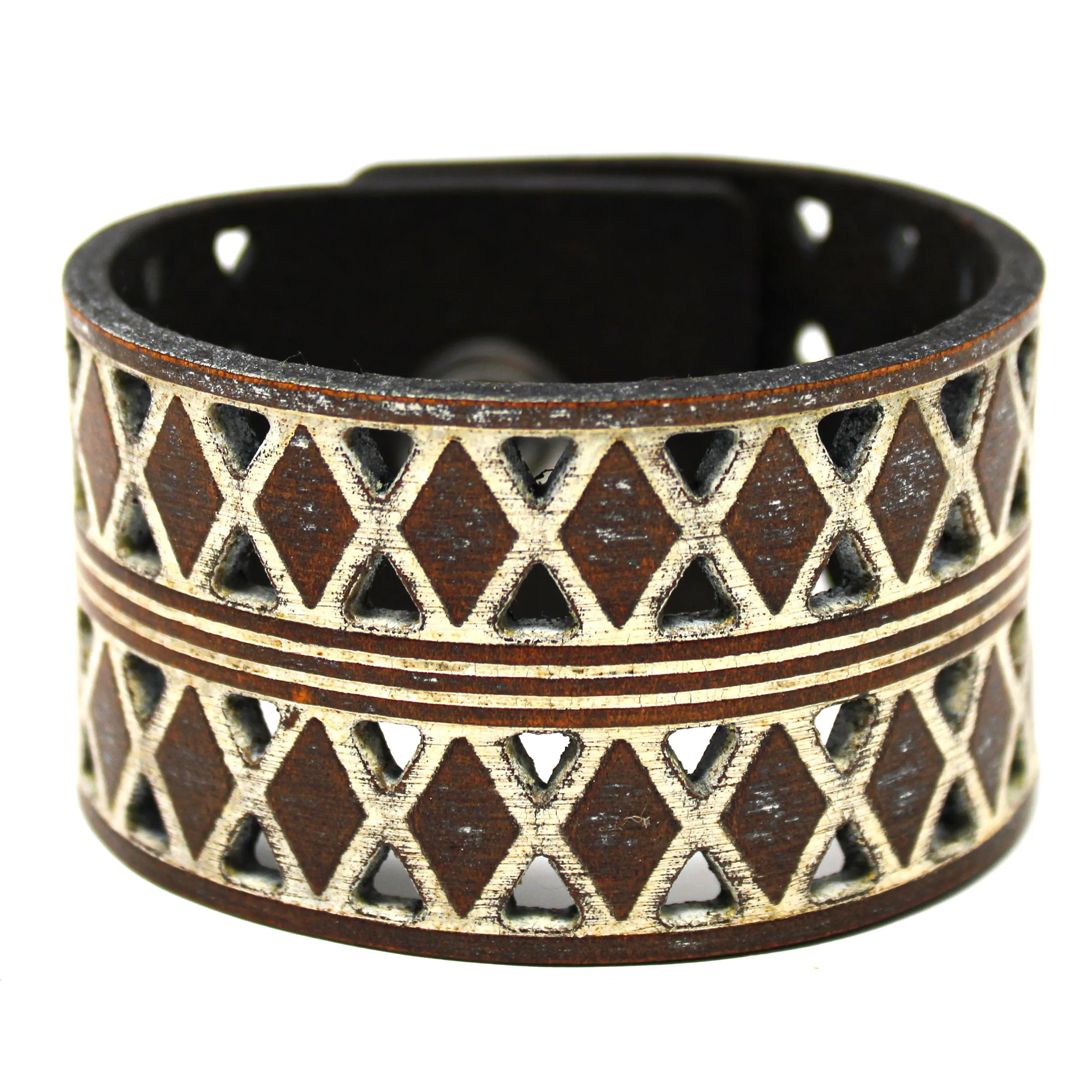Women's Leather Cuff - Crisscross Cuff