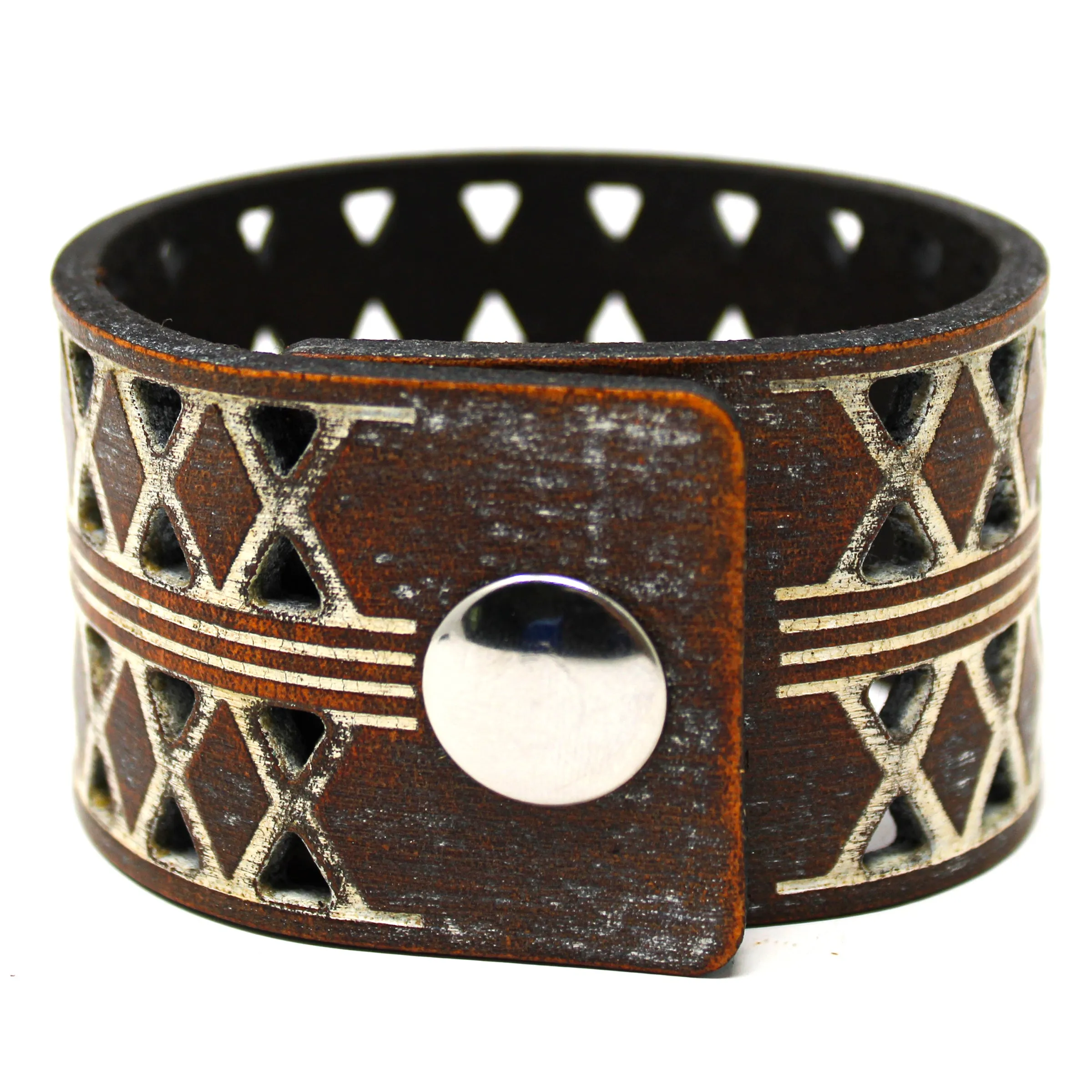 Women's Leather Cuff - Crisscross Cuff